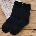 thumbnail image 2 of Prolriy Socks for Women Autumn and Winter Heavy Wool Socks Solid Color Medium Tube Socks Thick Warm Hoop Socks Stockings and Fluffy Towel Socks Womens Socks Black One Size, 2 of 4