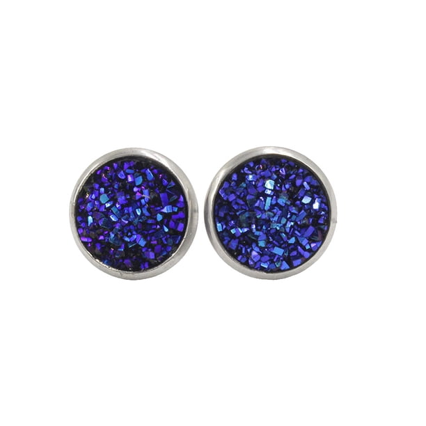 Pendientes Gotas de acero inoxidable Minnieouse galvanoplastia fina superficie lisa regalo boda azul negro