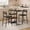 Black, variant on 3-Piece Kitchen Table Set with 3-Tier Storage Shelves and 2 Padded Upholstered Chairs, Compact Dining Table Set for Small Spaces, Apartments, Studios and Kitchen, Black