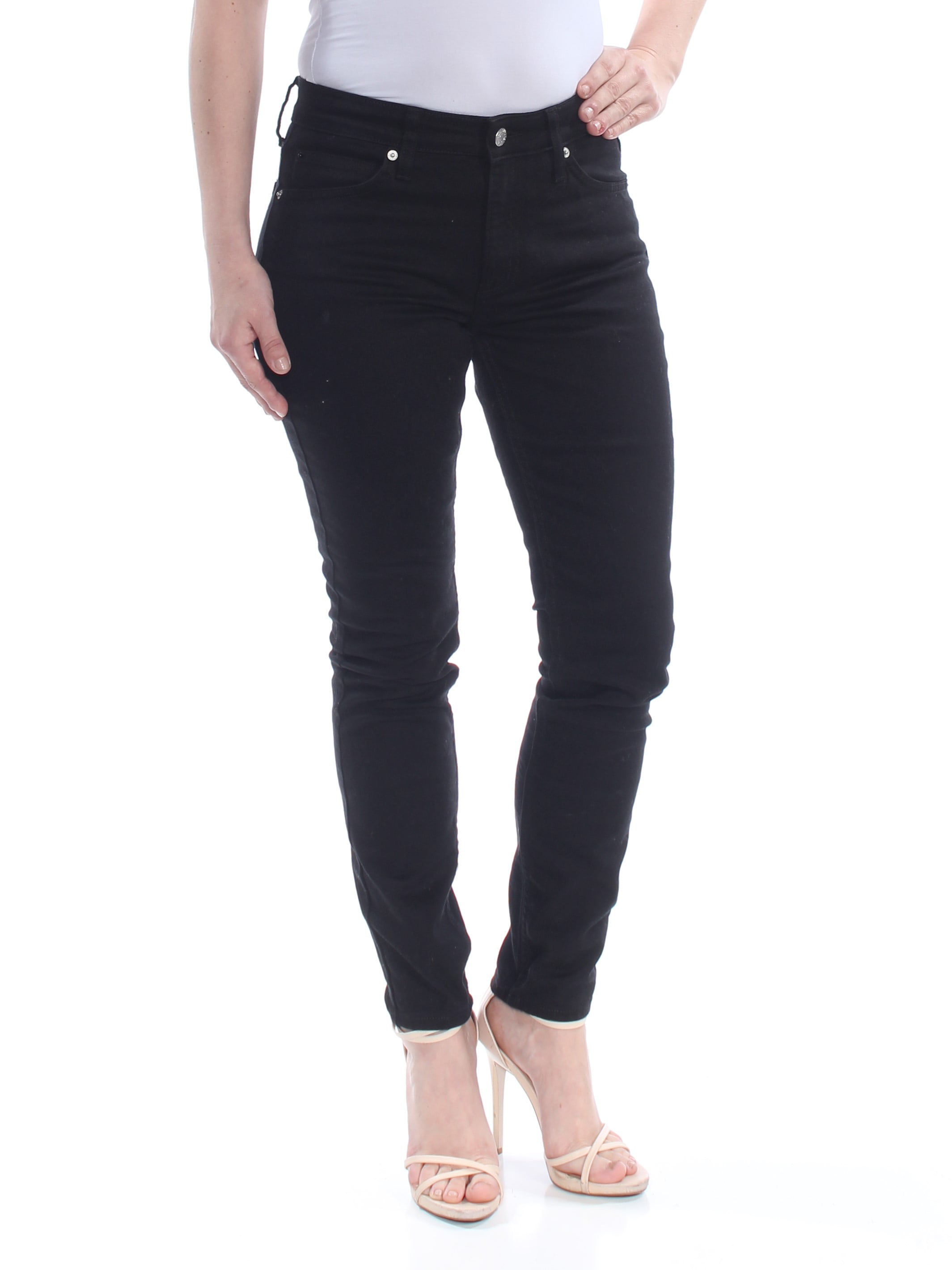 Calvin Klein - CALVIN KLEIN Womens Black Mid Rise Skinny Jeans Size: 29 ...