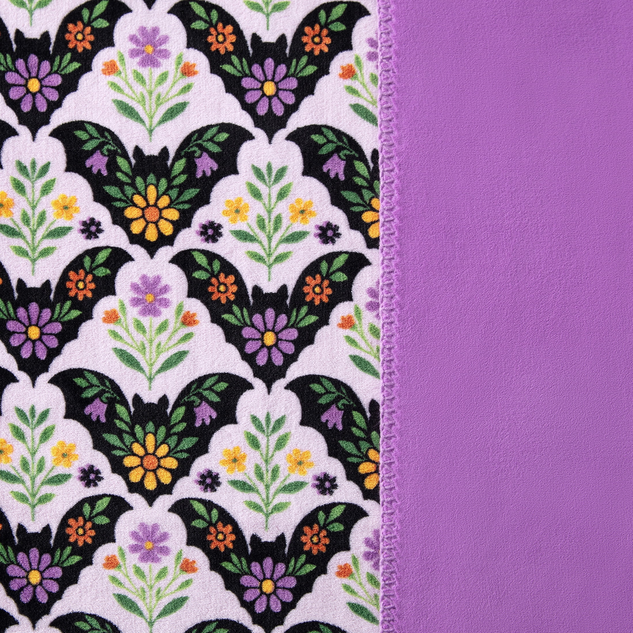 Boo-tique Soft Throw Blanket, Fleece Blanket, Halloween Floral Bats, Purple, 50" x 72"