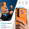 thumbnail image 3 of For Samsung Galaxy S25 Rugged Phone Case,With Invisible Kickstand,Compatible with Mag-Safe,With Camera Lens Cover,Shockproof Anti-Scratch Drop Protection Durable Heavy Duty Phone Case,Orange, 3 of 10