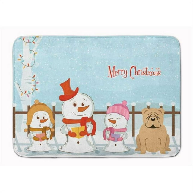 Carolines Treasures BB2455RUG Merry Christmas English Bulldog Fawn Machine Washable Memory Foam Mat
