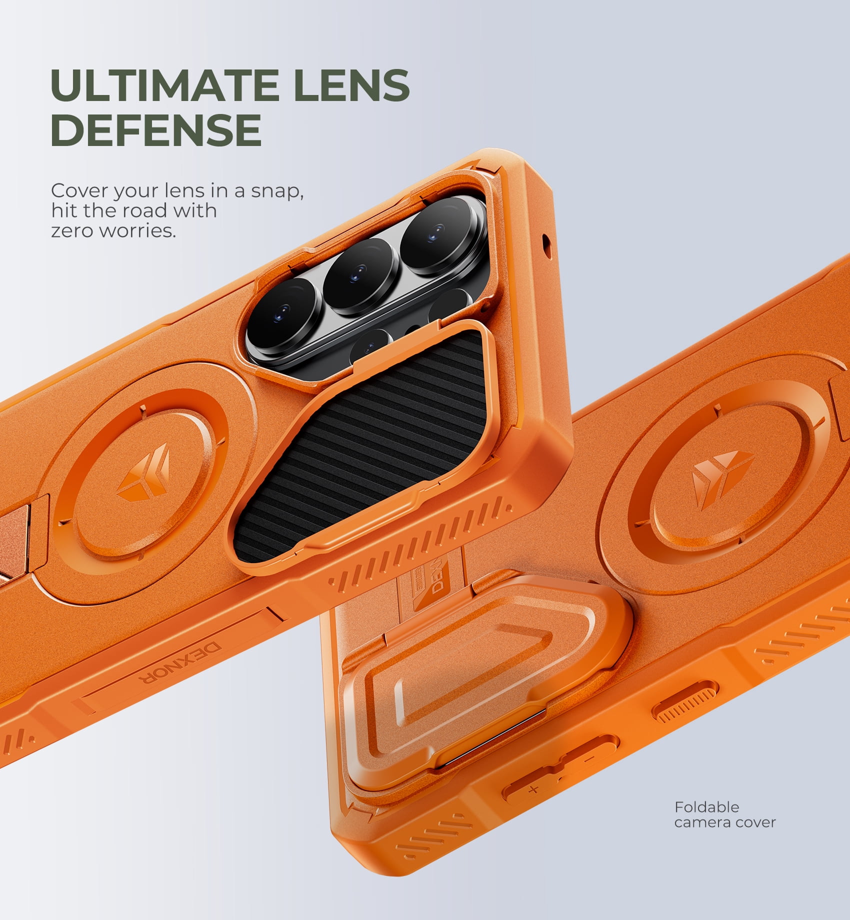 Dexnor for Samsung Galaxy S26 Ultra Case with Camera Cover & Adjustable Kickstand & Screen Protector, Compatible with MagSafe, Rugged Shockproof Bumper Cases Magnetic Protective Cover,6.9" Orange