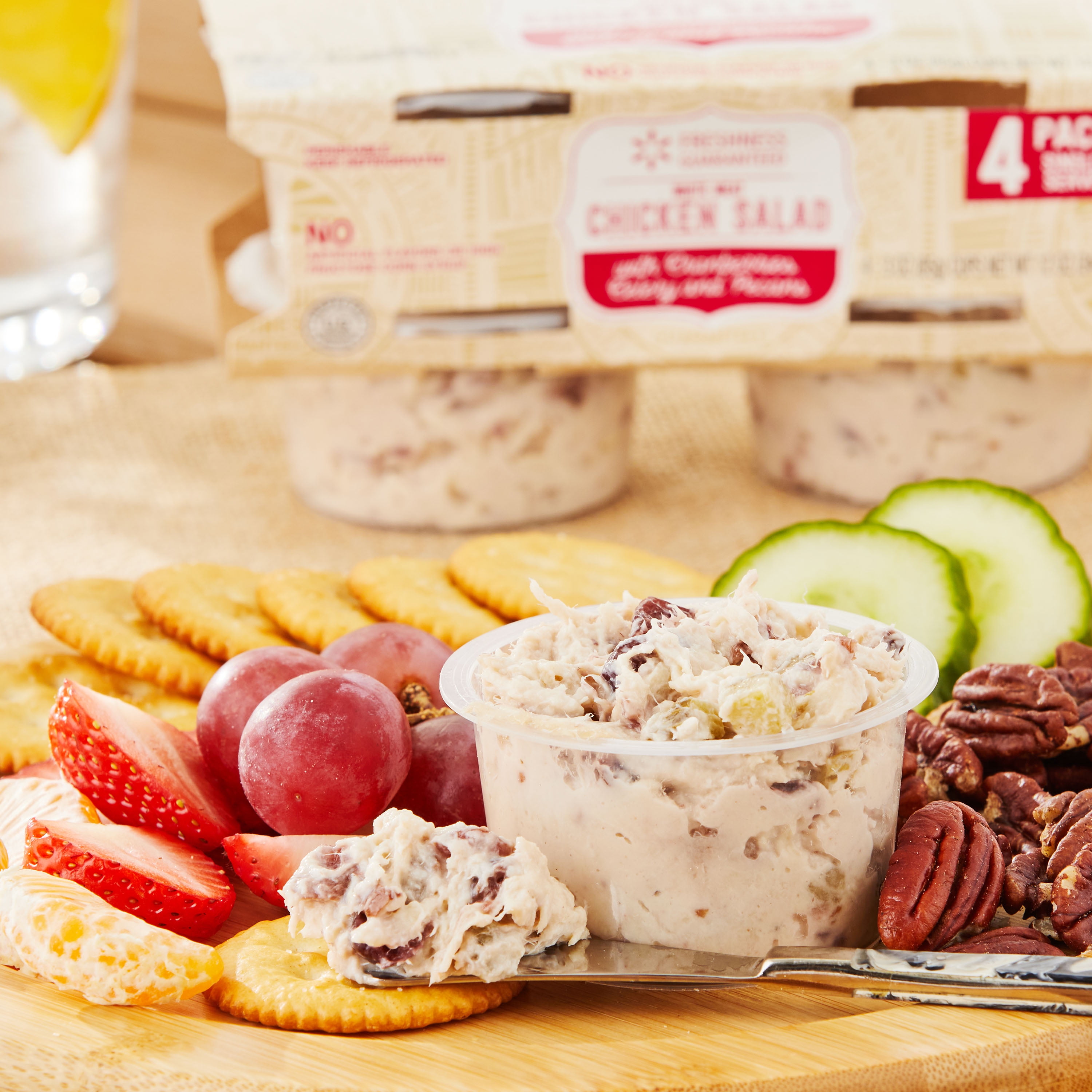 Freshness Guaranteed White Meat Chicken Salad with Cranberries, Celery, and Pecans, 4 count, 3 oz each