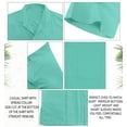thumbnail image 6 of LA LEELA Men's Hawaiian Shirt Solid Beach Shirts Casual Button Up Short Sleeve Shirts for Men S Seafoam, Plain, 6 of 6