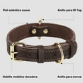 thumbnail image 2 of Joytale Dog Collar, Leather Dog Collar, Heavy Duty Dog Collars for Small Dogs, Brown, 2 of 7