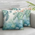 thumbnail image 3 of COMIO  Ocean Beach Throw Pillow Covers Seahorse Turtle Starfish Coastal Outdoor Decorative Pillows Soft Cushion Cases for Couch Sofa Bed Home Decor, 3 of 5