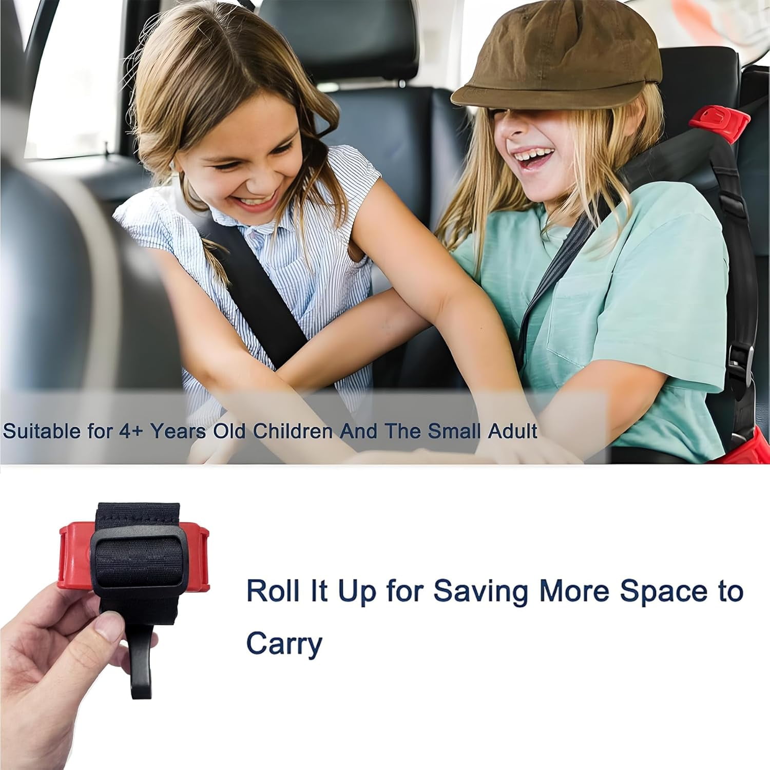 Update Seat Belt Adjuster, Car Seatbelt Adjuster with Clip and Position Belt Strap, Protect Shoulder and Neck Seat Belt Adjuster for Short Adults