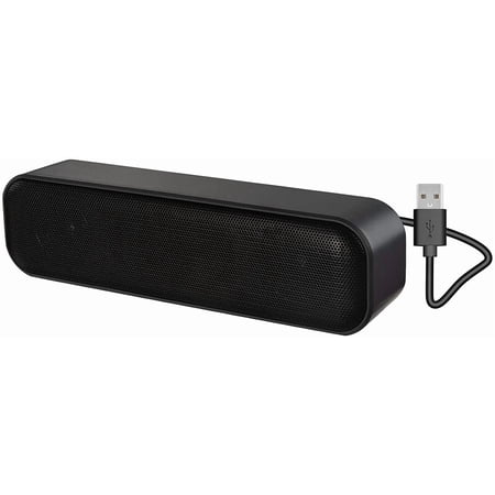 Updated Computer Speaker, USB Powered Speaker for Desktop,Windows PC,Mac. Portable Mini Sound bar-Plug and Play with Volume Control and Mute Button (USB-C to USB Adapter Included)