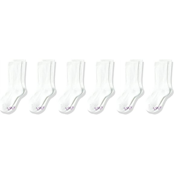 Hanes Ultimate 6-Pack Girls' EZ Sort Crew Socks Color: White Size: MEDIUM