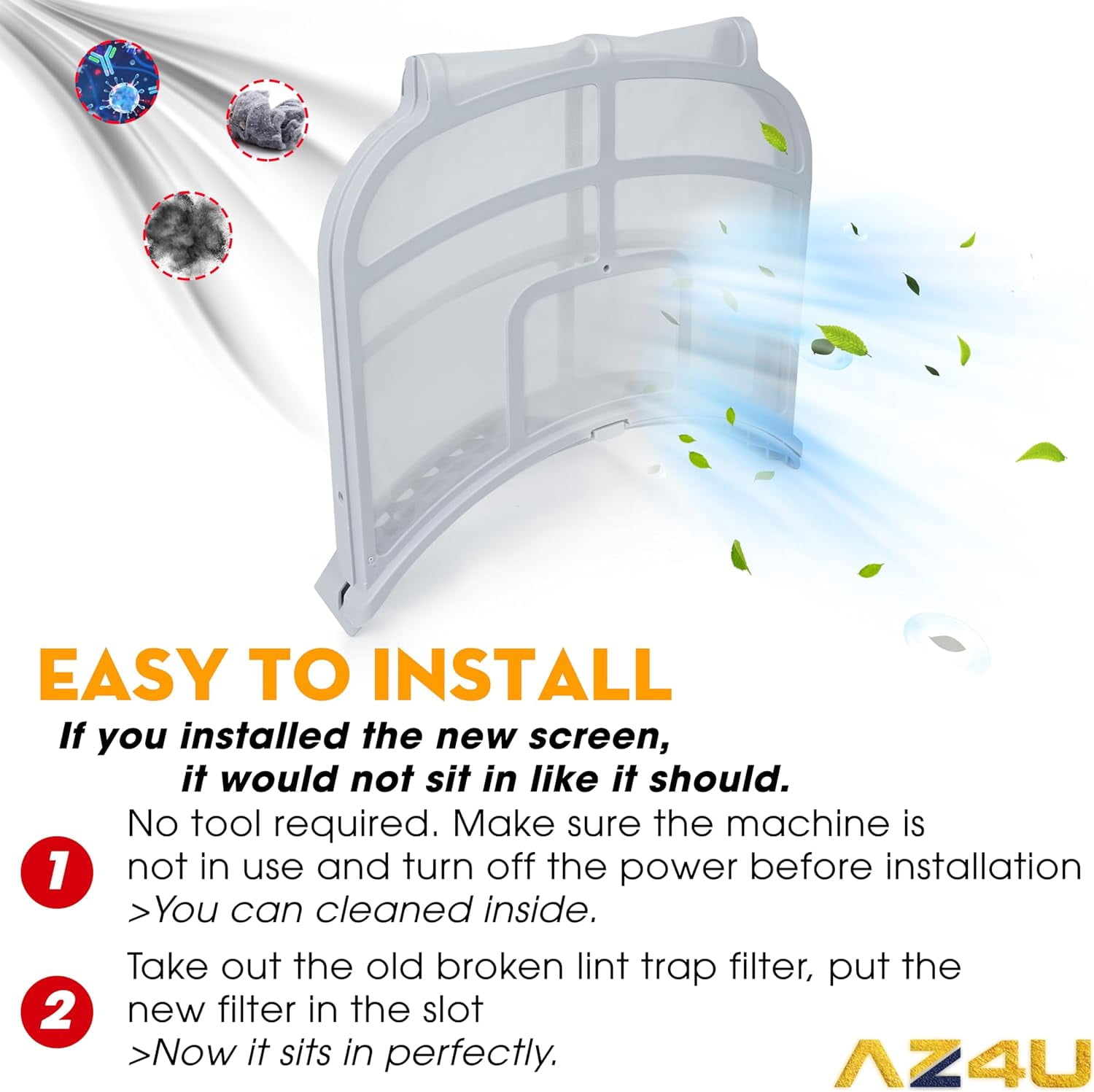 Dryer Lint Screen Filter ADQ73373201 Replace for LG DLGX8001V DLGX8101V DLEX8000V NEW
