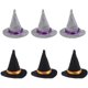 thumbnail image 1 of Paquete de 6 mini sombreros de bruja de fieltro hechos a mano para decorar botellas de vino, regalos de fiesta de Halloween, accesorios para el cabello y manualidades, 1 of 5