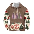 thumbnail image 1 of Sudadera con capucha para hombre, informal, con cordón, estampado navideño, deportiva, blusa de poliéster, 1 of 4