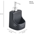 thumbnail image 2 of Dispensador de líquido lavavajillas, soporte para esponja, dispensador de líquido lavavajillas, negro, capacidad 380 ml, 10 x 18 x 10 cm, 2 of 5