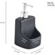 thumbnail image 2 of Dispensador de líquido lavavajillas, soporte para esponja, dispensador de líquido lavavajillas, negro, capacidad 380 ml, 10 x 18 x 10 cm, 2 of 5