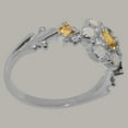 thumbnail image 3 of LBG British Made 10k White Gold Ring with Natural Citrine & Opal Womens Anniversary Ring - 33 size options - Size 4, 3 of 7