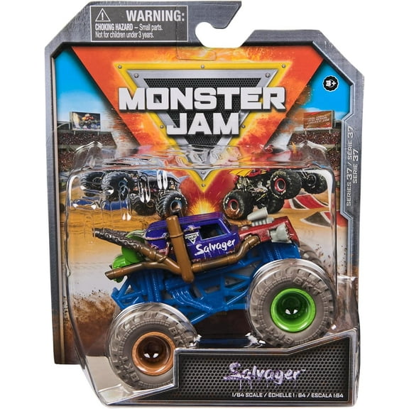 Monster Jam, Official Salvager Monster Truck, Die-Cast Vehicle, 1:64 Scale