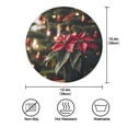 thumbnail image 3 of 15.4" Round Placemat Set of 4 Polyester Fabric Place Mats Non-Slip Dining Kitchen Table Mats for Kitchen Party Decor Poinsettia Plant, 3 of 5