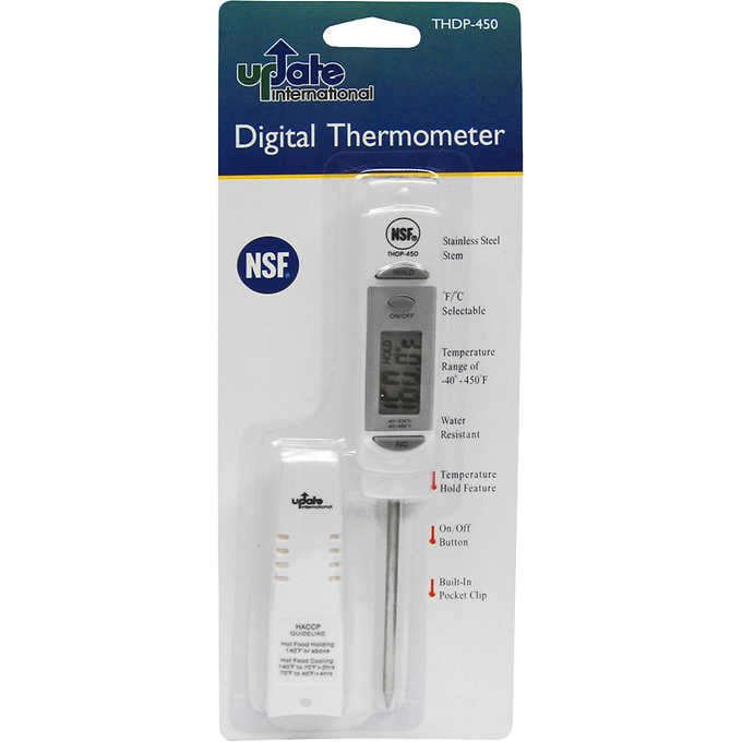 7 1/2-Long 450°F Digital Thermometer Update International THDP-450