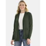 Time and Tru Women's and Women's Plus Open Front Cardigan Sweater, Sizes XS-4X
