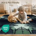 thumbnail image 4 of ODIKA 9'x12' Washable Area Rug Graveyard Scene With Horror Moon Gate Border Halloween Gothic Refined Structured for Dining Room, Basement, Large Office, Non-Slip Chair-Friendly, 4 of 7