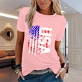 thumbnail image 3 of MANHUJI Womens Shirt Women Casual Independence Day Flag Print T Shirt Short Sleeve Shirt Loose Blouse Tops Loose Fitting Tops for Women Womens Dressy Tops Dressy Tops for WomenPink, 3 of 5