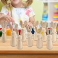 thumbnail image 2 of 10x Wooden Peg Dolls Wood Pieces Decorative Smooth Surface Peg People Rabbit Peg Dolls For Peg Game Kids Adults Holiday Party, 2 of 3