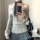 thumbnail image 1 of Suéter de estilo coreano con hombros descubiertos para mujer, jersey de punto de manga larga elegante y dulce, suéteres ajustados de moda bonitos de Deeptown, 1 of 5