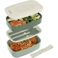 thumbnail image 2 of MHSIOAP-Bentgo Classic - Adult Bento Box, Stackable 3-Compartment Lunch Box with Removable Utensil Set and Sealing Strap, BPA-Free, Food Container Ideal for Meal Prep, Work, and On the Go (Khaki Gree, 2 of 4