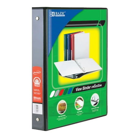 - New 401860 1.5 Inch Black 3- Ring View Binder W / 2- Pockets (12-Pack) Office Supply Cheap Wholesale Discount Bulk Stationery Office Supply Footed