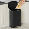 thumbnail image 2 of 13 Gallon Trash Can With Lid  50l Fingerprint Proof Stainless Steel Kitchen Removable Inner Bucket And Soft Close Pedal Rubbish Bin For Home Office Black, 2 of 7