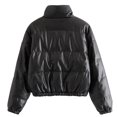 thumbnail image 5 of Women Winter Cropped Puffer Jacket Short Warm Quilted Coat Turtleneck Waterproof Lightweight Outerwear, 5 of 7