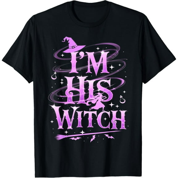 I'm His Witch Funny Halloween Matching Couples Costume T-Shirt