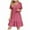 Hot Pink, variant on Women Plus Size Tiered Dresses Summer Short Sleeve Ruffle Dress Casual Babydoll V Neck Ladies Dresses Hot Pink, 3XL