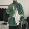 thumbnail image 1 of Suéter de cachemira de imitación para otoño e invierno para hombre Suéter de lana Cuello alto medio Suéter básico ajustado para jóvenes y mujeres para hombres Ropa para hombres, 1 of 5