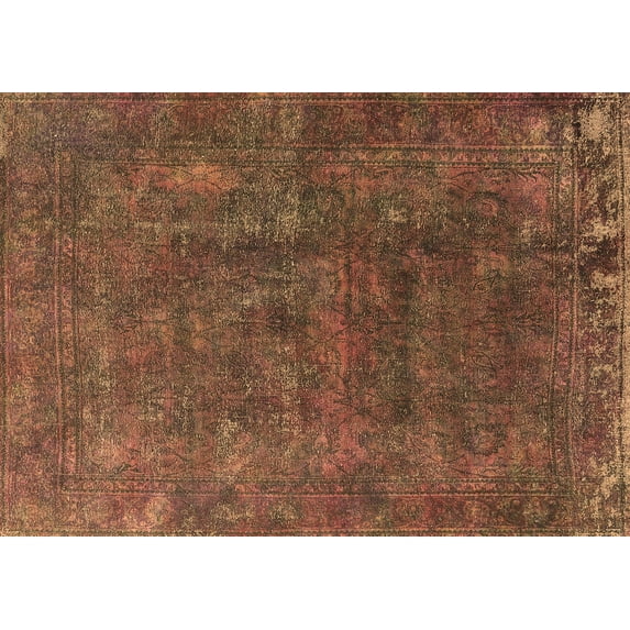 Ahgly Company Indoor Rectangle Oriental Brown Industrial Area Rugs, 4' x 6'