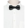 thumbnail image 4 of INSPIRE CHIC Mens Solid Color Layered Necktie Pre-tied Bow Ties for Party Wedding Black, 4 of 4