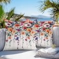 thumbnail image 4 of Outdoor Pillow Cover Purple Orange Flowers Set of 2 Waterproof Throw Pillowcases Green Leaf Decorative Patio Furniture Pillows for Couch Garden Indoor & Outdoor Use, 4 of 9