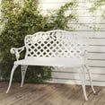 thumbnail image 1 of vidaXL Garden Bench 108 cm Cast Aluminium White, 1 of 4
