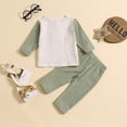 thumbnail image 6 of NIEWTR Baby Boy Fall Winter Outfits Print Sweatshirt Long Sleeve T-Shirt Top Pants Sweatsuit Fall Clothes Set (2-3 Years,Green), 6 of 6