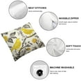 thumbnail image 4 of PIKWEEK  Decorative Throw Pillow Cover Square Trendy Yellow Gray Ivory Vintage Floral Bird Lumbar Pillowcase with Hidden Zipper Decor Cushion Gift for Holiday Sofa Bed 2pc, 4 of 6