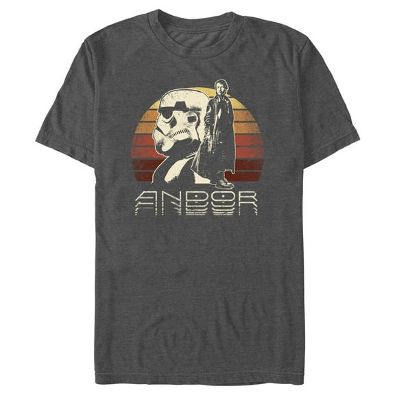 Men's Star Wars: Andor Cassian Rebel And Trooper Graphic Tee Charcoal Heather Large
