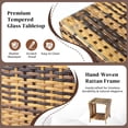 thumbnail image 5 of Hassch 18.11" Square Side Table, 2-Tier PE Rattan Patio Table with Tempered Glass Top and Sturdy Iron Frame, Indoor Outdoor End Table for Living Room Balcony Garden, Yellow, 5 of 9
