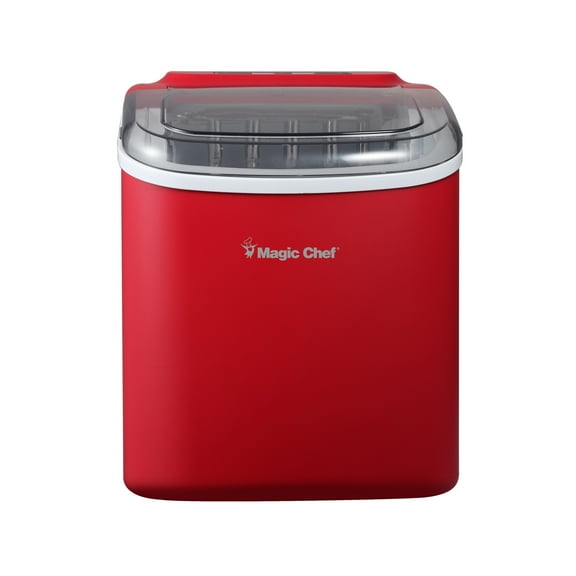 27 lb. Portable Countertop Ice Maker in Red