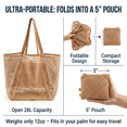 thumbnail image 6 of Women's Large Mesh Beach Tote Bag - Sandproof Foldable with Inner Pockets | 24L Lightweight Pool Bag, 6 of 6