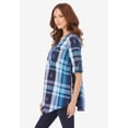 thumbnail image 3 of Roaman's Women's Plus Size Soft Plaid Button-Front Shirt, 3 of 5