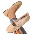 thumbnail image 4 of Wensltd Women Mary Jane Flat Shoes Round Toe Solid Color Daily Office Breathable Casual Shoes Wide Width, 4 of 8