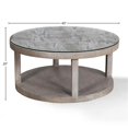 thumbnail image 4 of Bowery Hill Transitional Solid Mango Wood Round Cocktail Table in Gray, 4 of 4