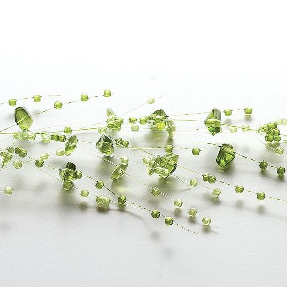 1 Pc, Green Beaded Garland 5 Ft. for Candle Displays Or Decorative Arrangements